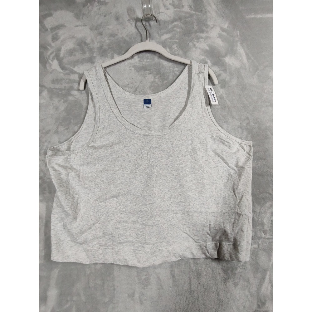 Old Navy Womens XL Tall Gray Heather Scoop Neck Cotton Sleeveless Tank Top NEW